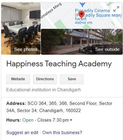 happiness teaching academy google my business