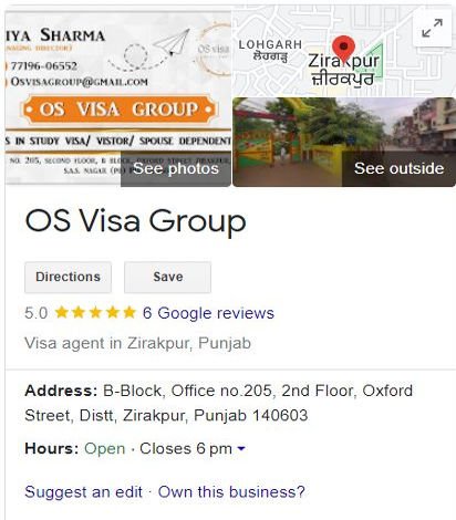 os visa group google my business